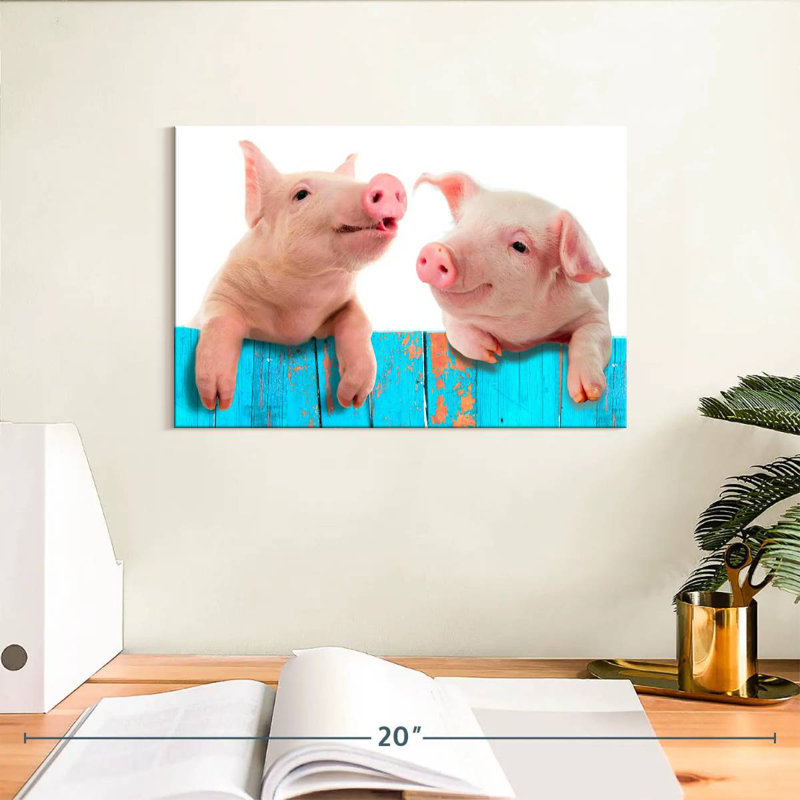 Fence Pigs, 8" H x 12" W