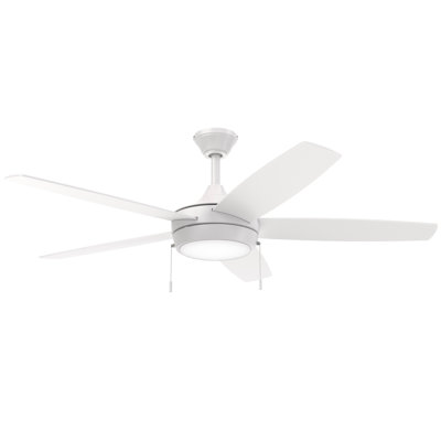 Ventilateur de plafond DEL blanc mat 5 pales avec pales Nolyn
