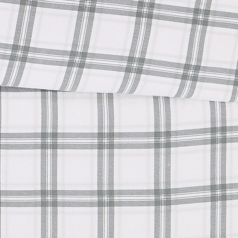 London Fog Plaid Flannel Duvet Cover Set, Twin Duvet Cover + 2 Standard Shams