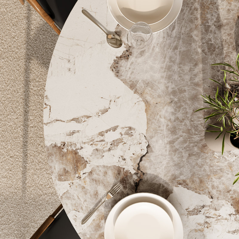 Table de salle à manger Bobrow Natural, Bois, Pandora, 29,52 po x l 53,15 po x P 53,15 po