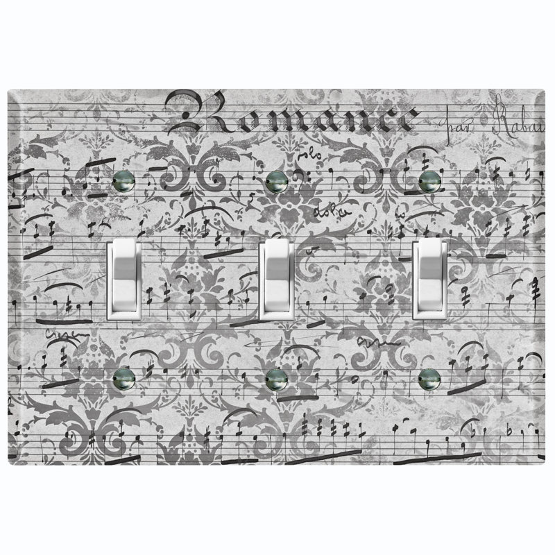 Plaque de musique avec interrupteur à bascule 3 lumières, Gris