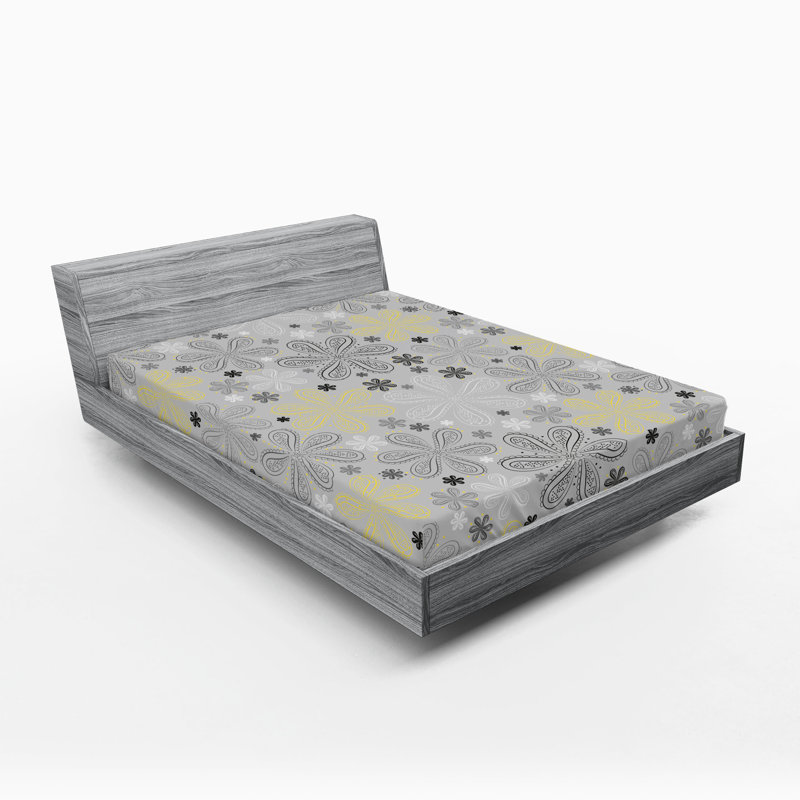 Drap-housse gris Ambesonne, Ensemble de draps pour lit très grand californien