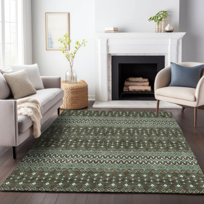 Premium Machine Washable Prisco Brown Rug