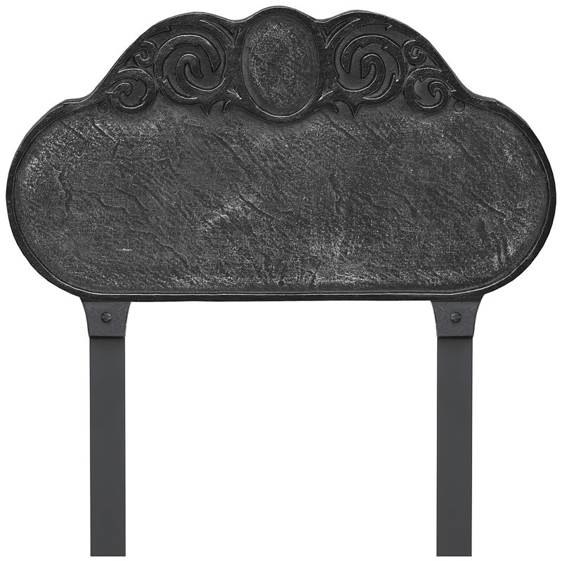 Enseigne d’adresse pour gazon à 2 lignes monogramme, Fer suédois / Noir