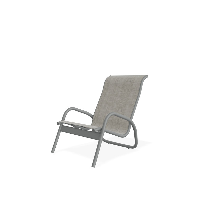 Chaise longue de jardin empilable en aluminium Gardenella, Fumée, Encre égale