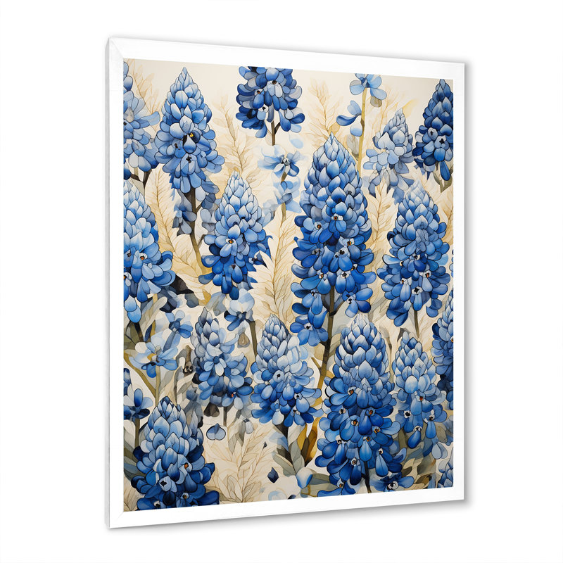 «Elegant Blue Bonnets Meadow I», reproduction d'art sur toile, Blanc, H 32 po x l 16 po x P 1 po