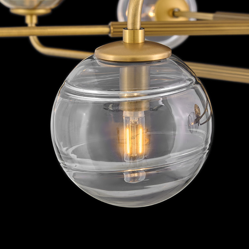 Oberon 8 - Light Chandelier, Heritage Brass