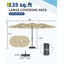 Grand parasol de patio de 15 pi avec base incluse, parasol de terrasse pour l'extérieur avec poignée à manivelle, parasol rectangulaire double face pour l'extérieur, le marché, le patio-964575407