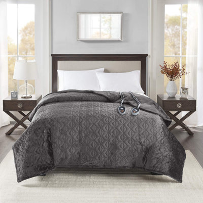 Couverture matelassée chauffante en peluche