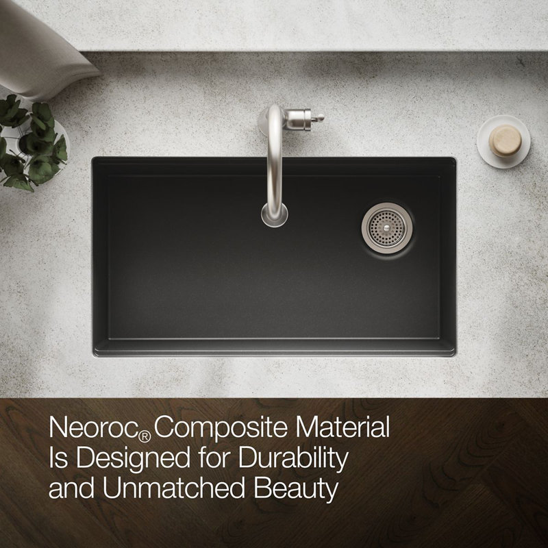 Billings 32-1/2 In. Undermount Single-Bowl Kitchen Sink, Black