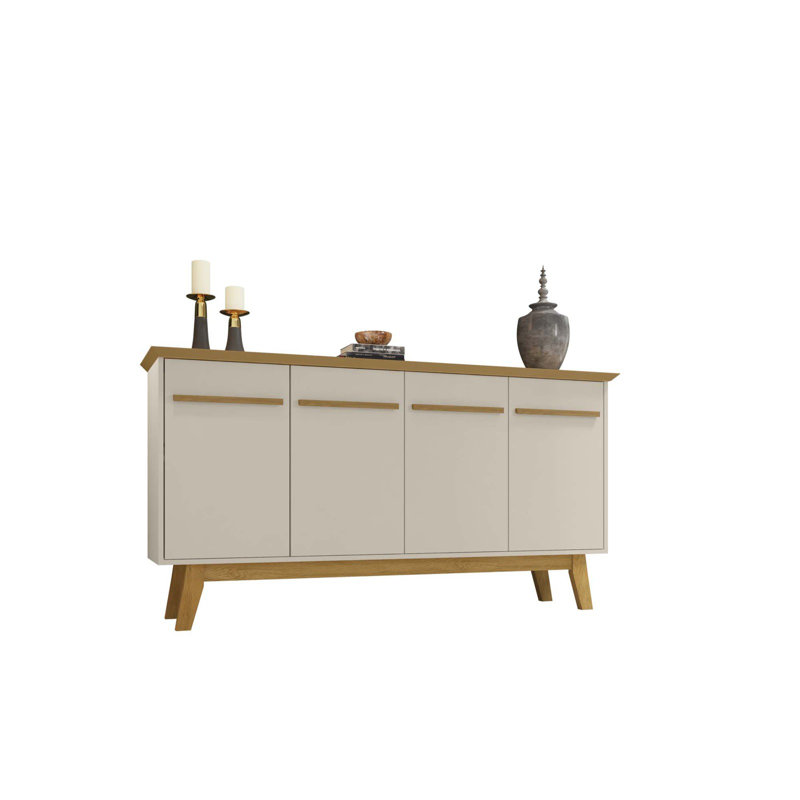 Buffet Yonkers de 63 po blanc cassé et naturel
