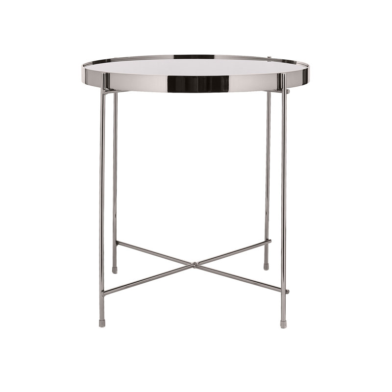 Yasmina Tray Top End Table, Nickel