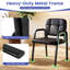 Leather Office Reception Chairs Set with Padded Armrests, Metal Frame for Home