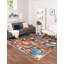 Tapis bleu / orange / rose Clydine-826886828