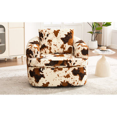 Fauteuil pivotant à 360° avec dossier double couche confortable et élégant, idéal pour se détendre dans le salon, la chambre ou pour lire. Design moderne et ergonomique.