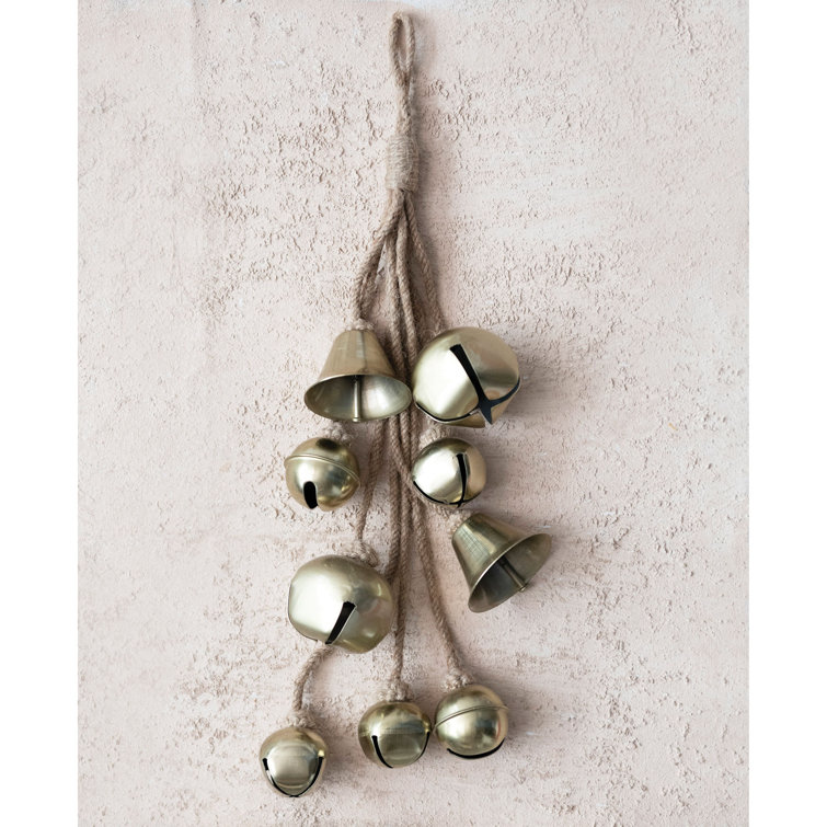 Metal & Jute Hanging Bell Cluster - Canvas n' Decor USA