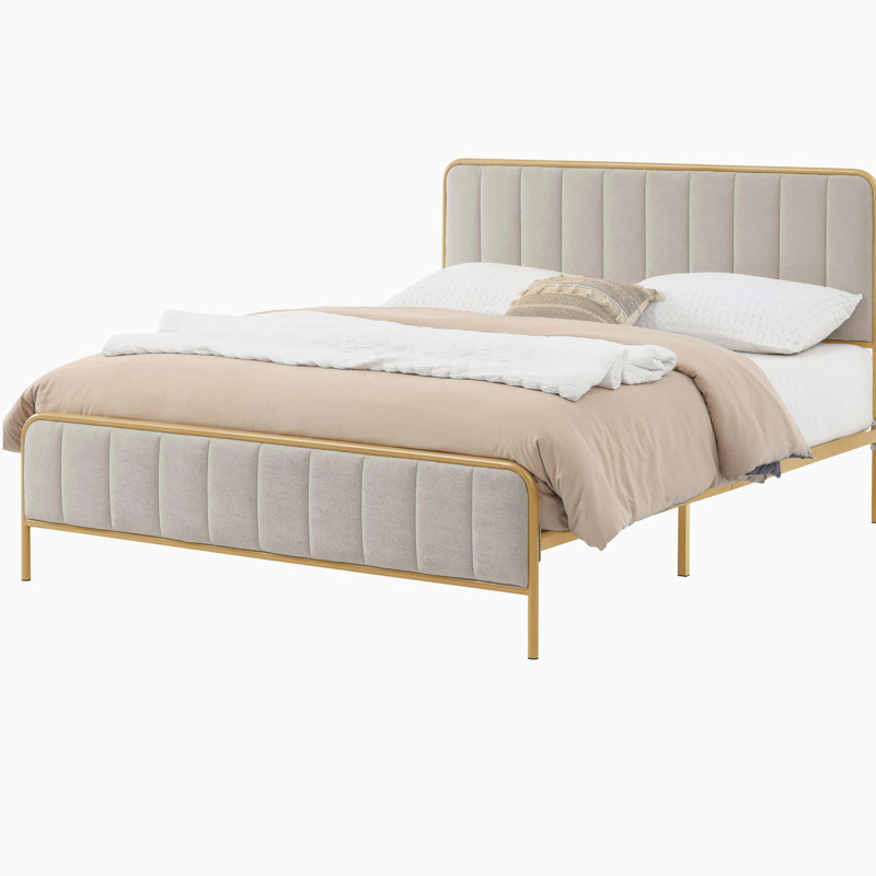 Structure de lit tapissier pour grand lit, Kaki
