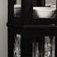 Armoire peu encombrante avec 6 tablettes réglables, assemblage et fonctionnalité, tablettes d'angle en verre noir, assemblage facile,