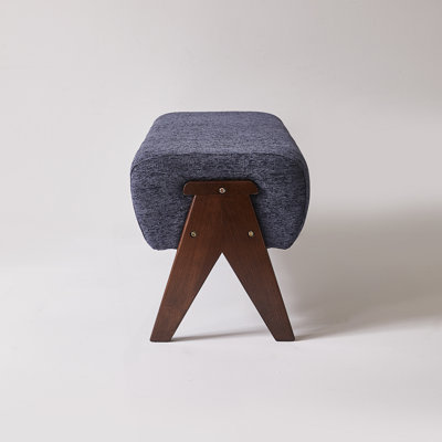 Modern Decorative Chenille Fabric Bench, Ergonomic Padded Entry Bench, Upholstered Ottoman Bench