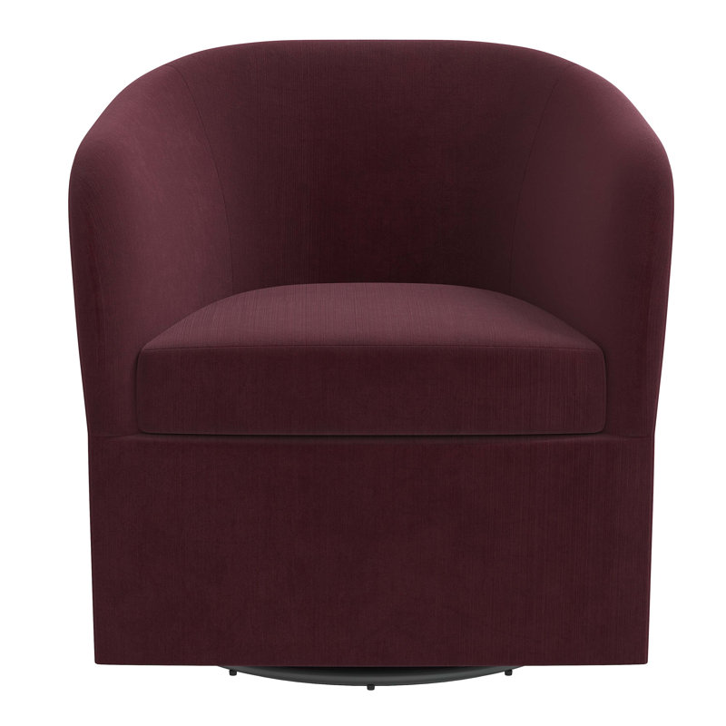Chaise pivotante Lesia, Velours luxueux raisin