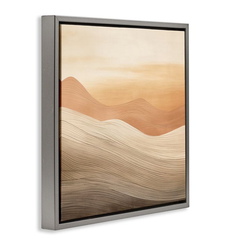  «Ombre Desert Dunes», art mural encadré par Irena Orlov, H 18 po x l 18 po, Cadre flottant gris lustré