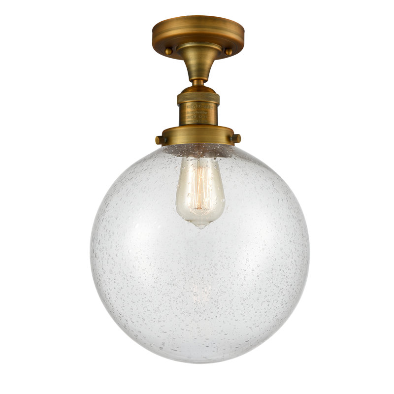 Plafonnier semi-encastré 10 po Zarmayr, Ampoule DEL 6 watts Vinage, Grainé, Laiton brossé
