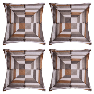 Scandinavian Style Embroidered Linen Pillow Covers 20x20 Set of 4 – Modern Christmas Decor Gift