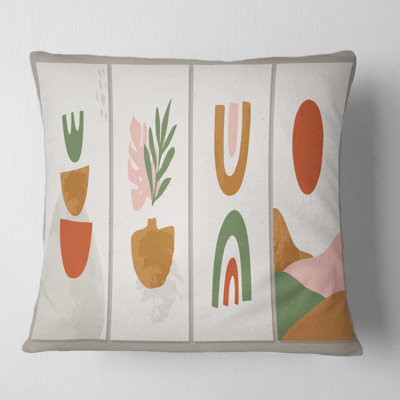 Housse et insert de coussin carré minimaliste Compostion of Shapes VI