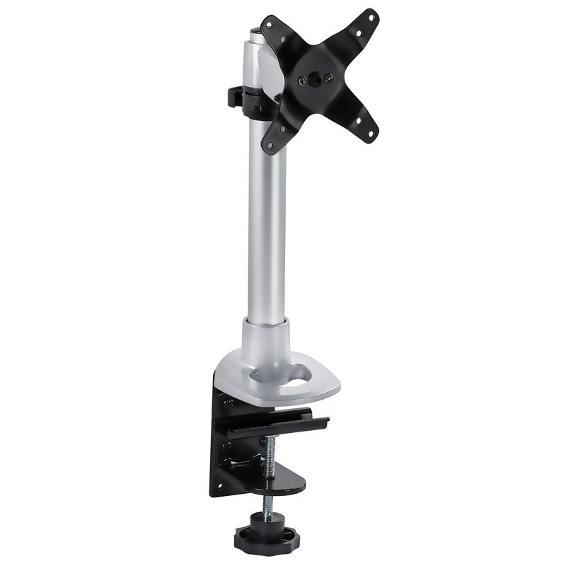 Black Adjustable Single Monitor Desk Mount with C-Clamp