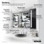Verdera® Recessed or Surface Mount Frameless Medicine Cabinet with 2 Adjustable Shelves and Electrical Outlet
