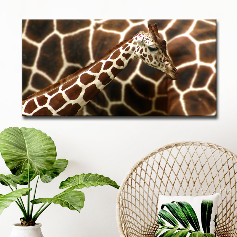 « giraffe », reproduction d’impression sur toile tendue, H 30 po x l 60 po x P 1,5 po