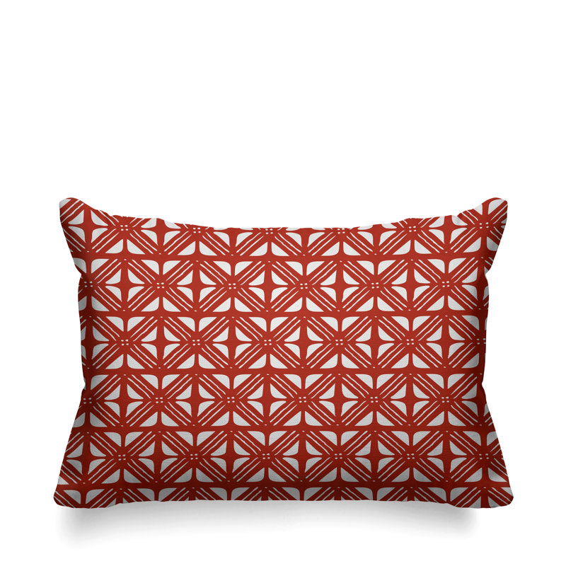 Housse de coussin d'extérieur carré et insert, Rouge, 14 po x 20 po, Rectangle