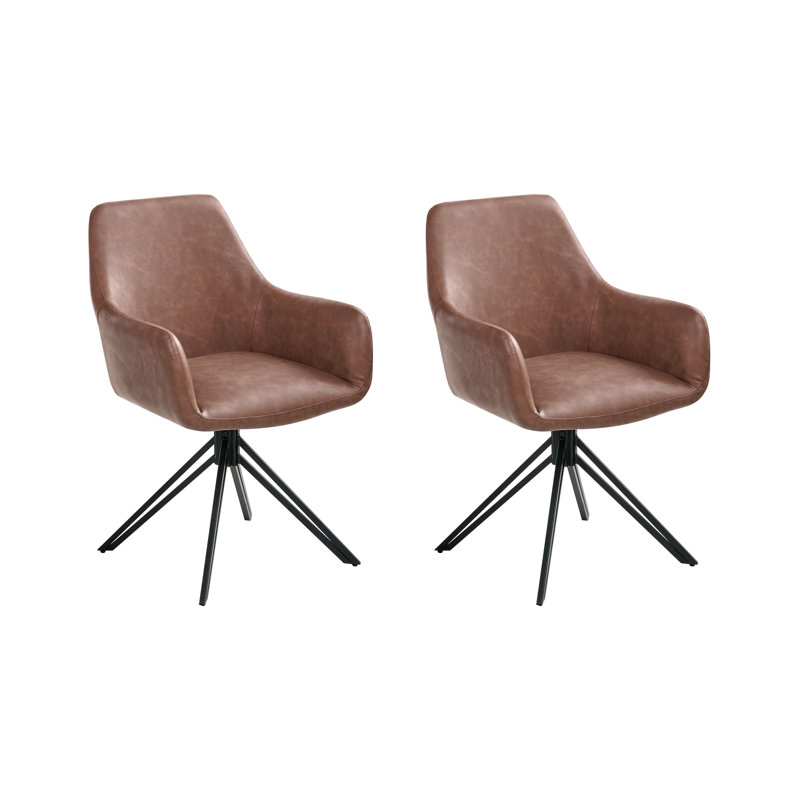 49cm H Upholstered Full Back Armchair, Brown