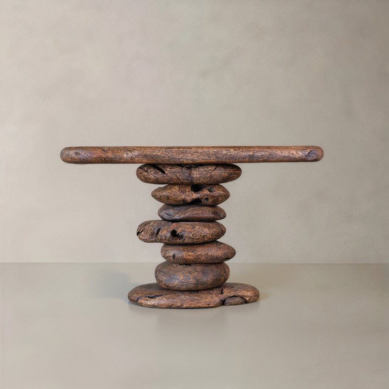 Console en teck massif Rochefort, naturel, 47 à 51 po