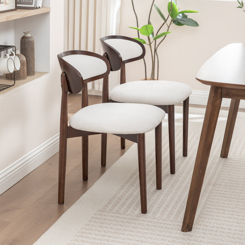 Chaise d'appoint rembourrée en bois massif, Blanc