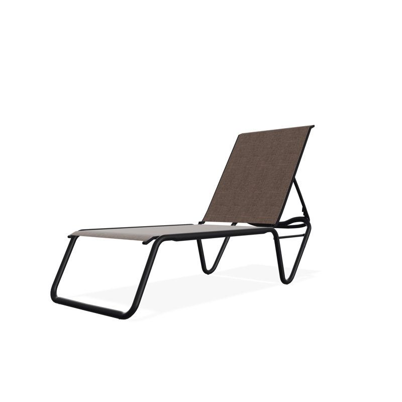Chaise longue sans accoudoirs empilable à plat en aluminium Gardenella, Noir, Gris anthracite Collect
