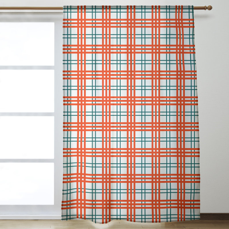 Room Darkening Curtain Single Panel, Teal/Orange/Blue