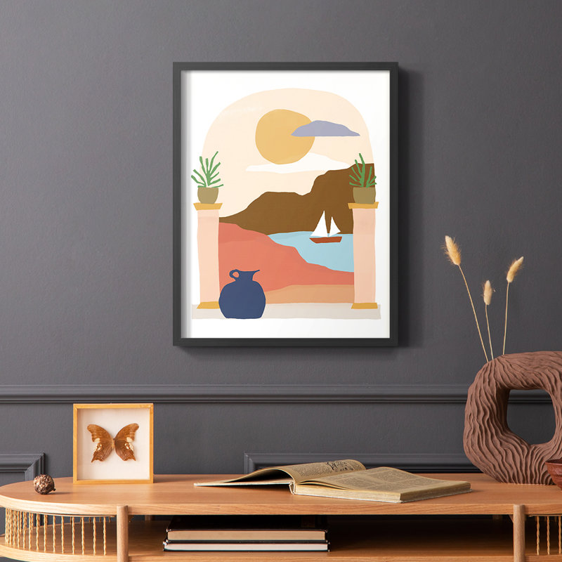 Papier scène III, reproduction encadrée - bois massif, Noir, H 10 po x l 8 po