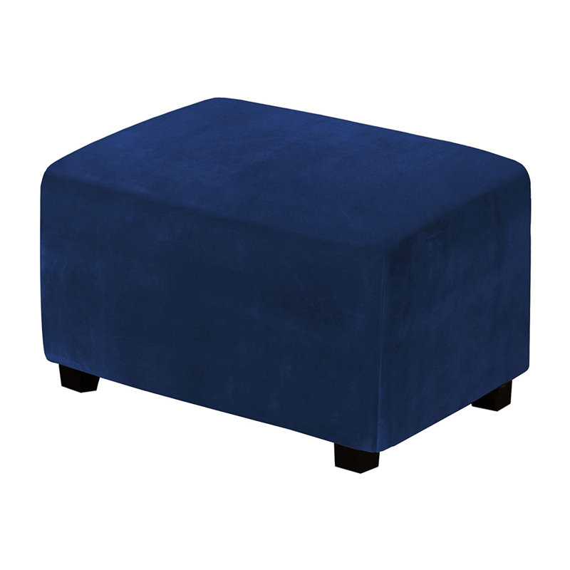 Housse pour repose-pieds à coussins carrés / rectangulaires, H 19 po x l 36 po x P 30 po, Velours bleu foncé