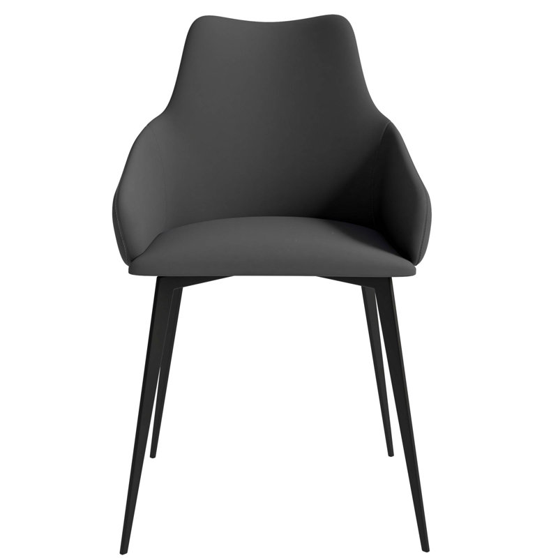 Chaise de salle à manger rembourrée Khairin, Gris anthracite, 1