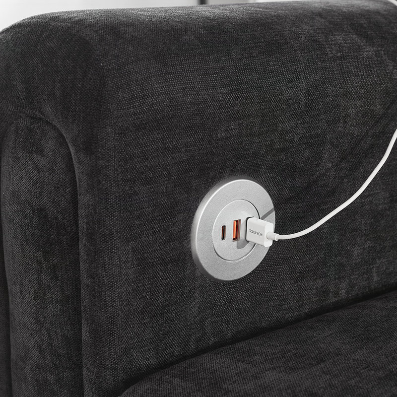 Canapé modulaire moderne en forme de U avec repose-pieds mobiles, ports USB et tables d'appoint pour la flexibilité du salon