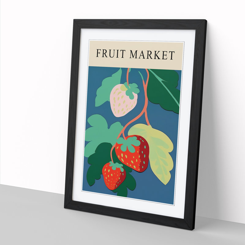 Strawberry Fruit Market Exhibition Vol.4 - Single Picture Frame Print on Wood, 34cm H x 25cm W x 2cm D