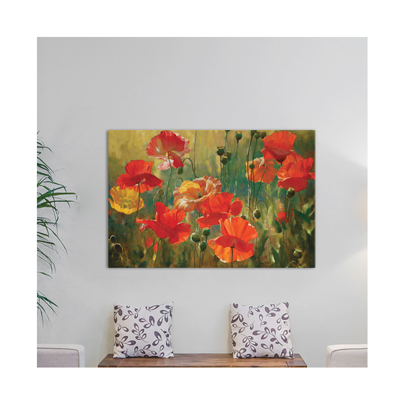 Champs dépilés, peinture sur toile tendue, H 8 po x l 12 po x P 0,75 po