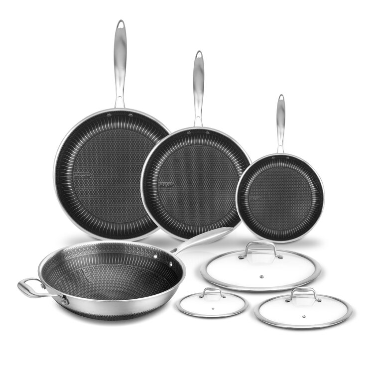 6pc HexClad Hybrid Cookware Set w/ Lids  Cookware set stainless steel, Cookware  set, Stainless steel cookware