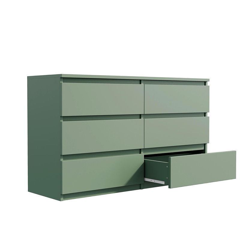grande commode 6 tiroirs verte