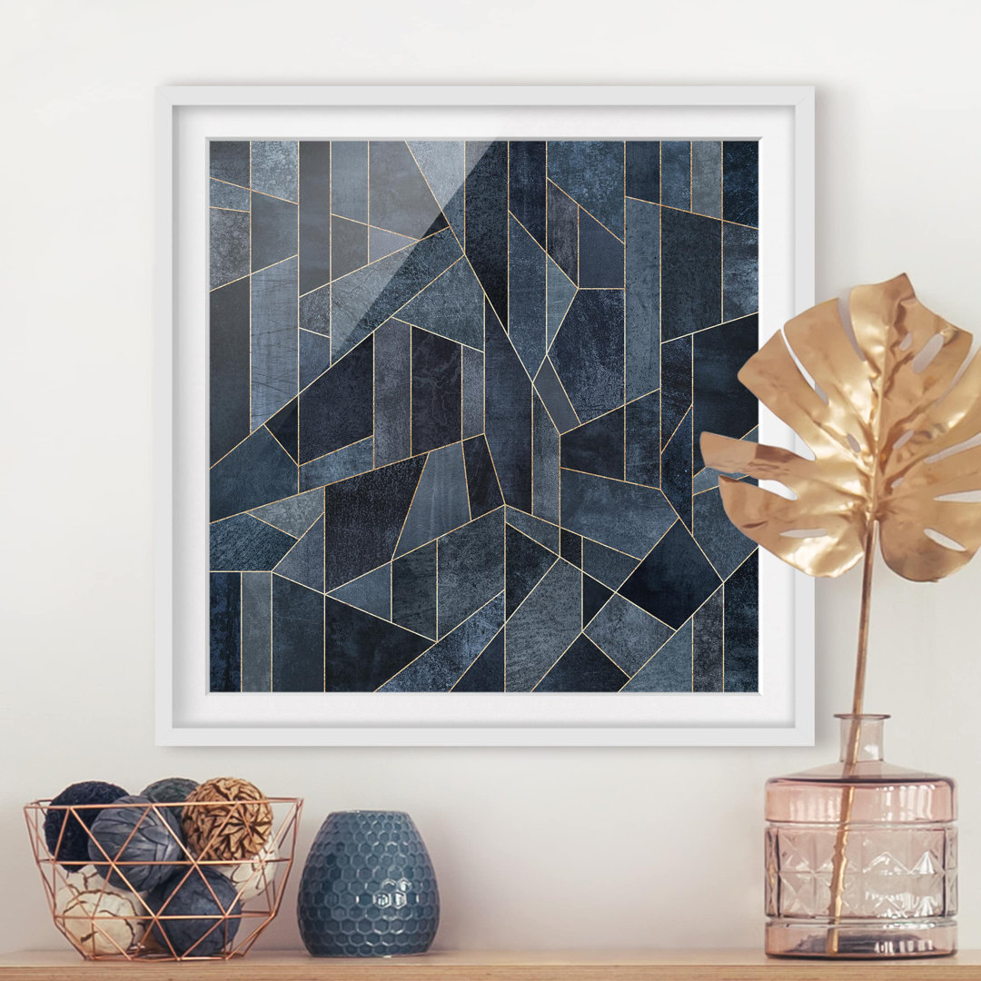 Gerahmtes Poster Blue Geometry