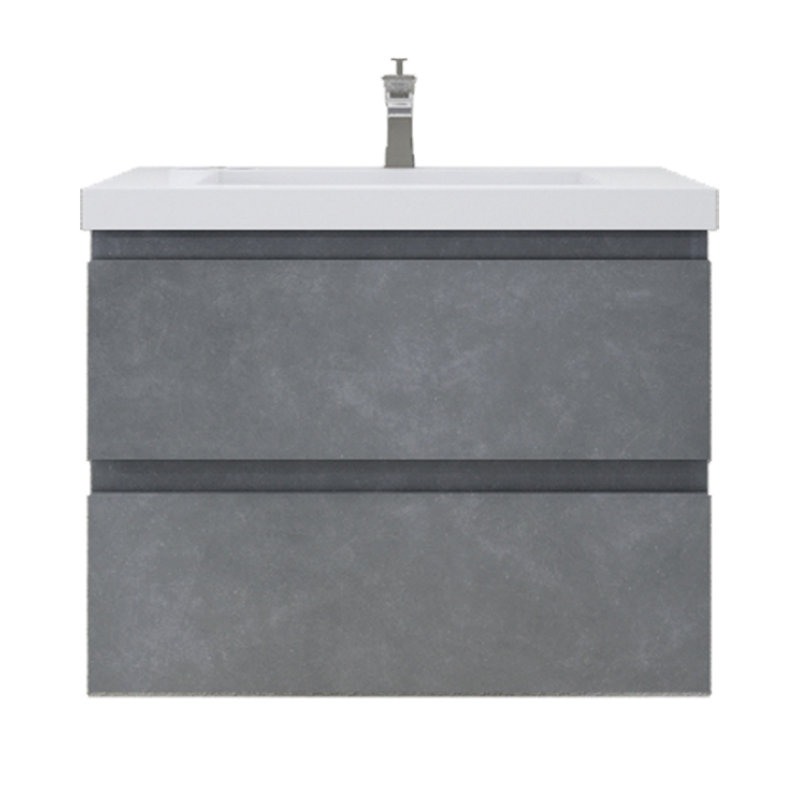 Cavaliere Single Bathroom Vanity with Acrylic Top, Cement Gray