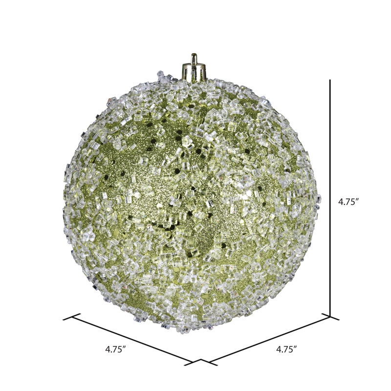 Plastic Shatterproof Bauble, 4.75" H x 4.75" W x 4.75" D, Lime, 4
