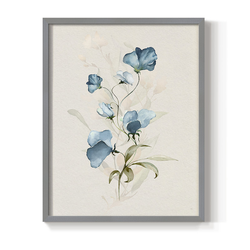 Sweet Pea I, reproduction encadrée - bois massif, Gris, H 30 po x l 24 po