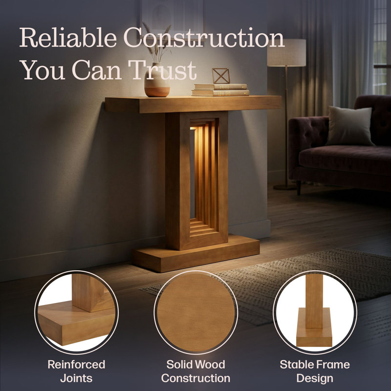 Pismo 36-Inch Solid Wood Console Table, Oak, Oak